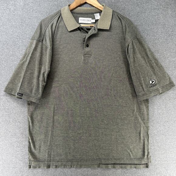 Tehama Clint Polo Shirt Men's Large 100 Pima Cotton Double Mercerized Fox Hollow - Picture 1 of 13